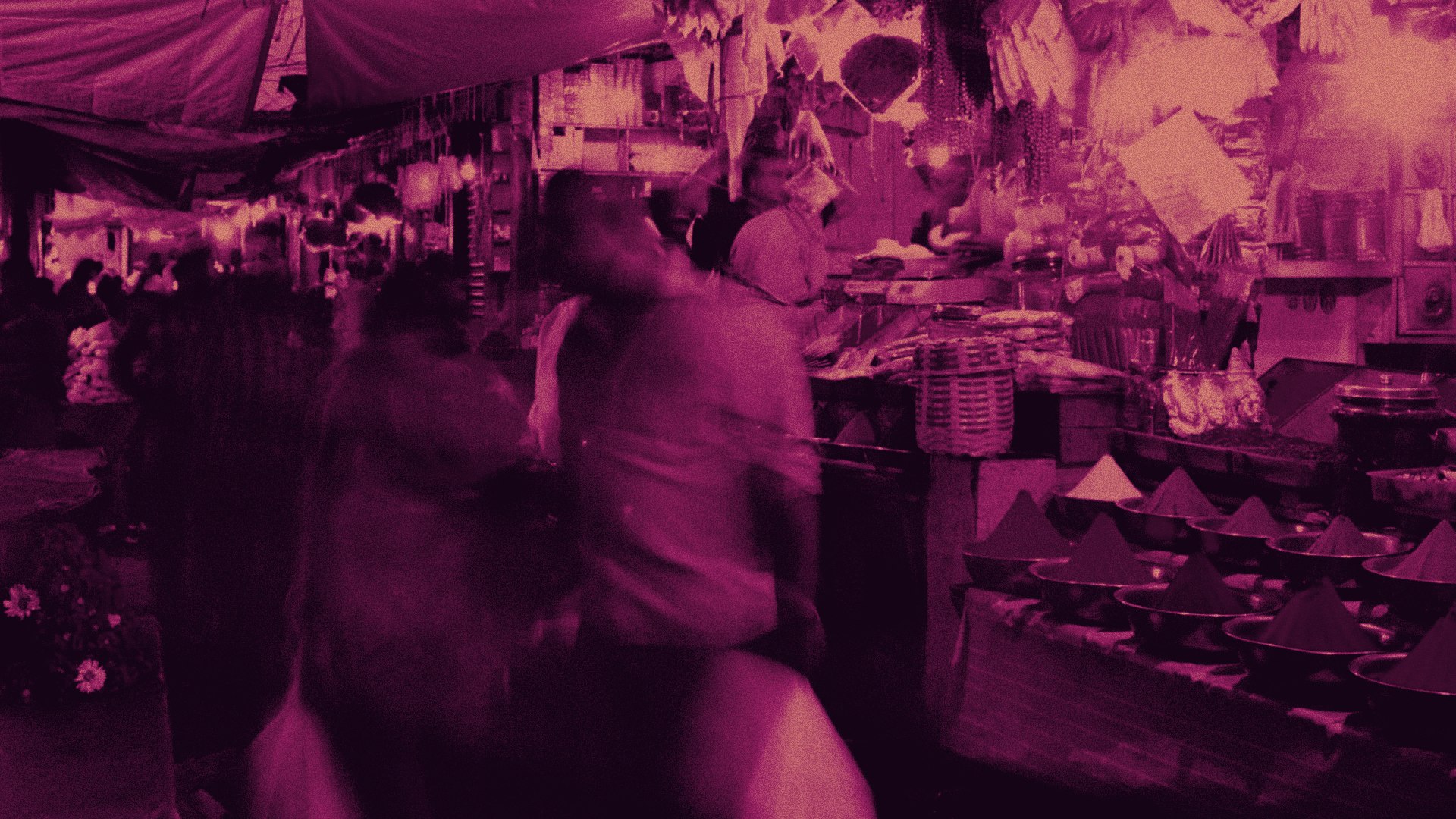 A bustling South Asian bazaar