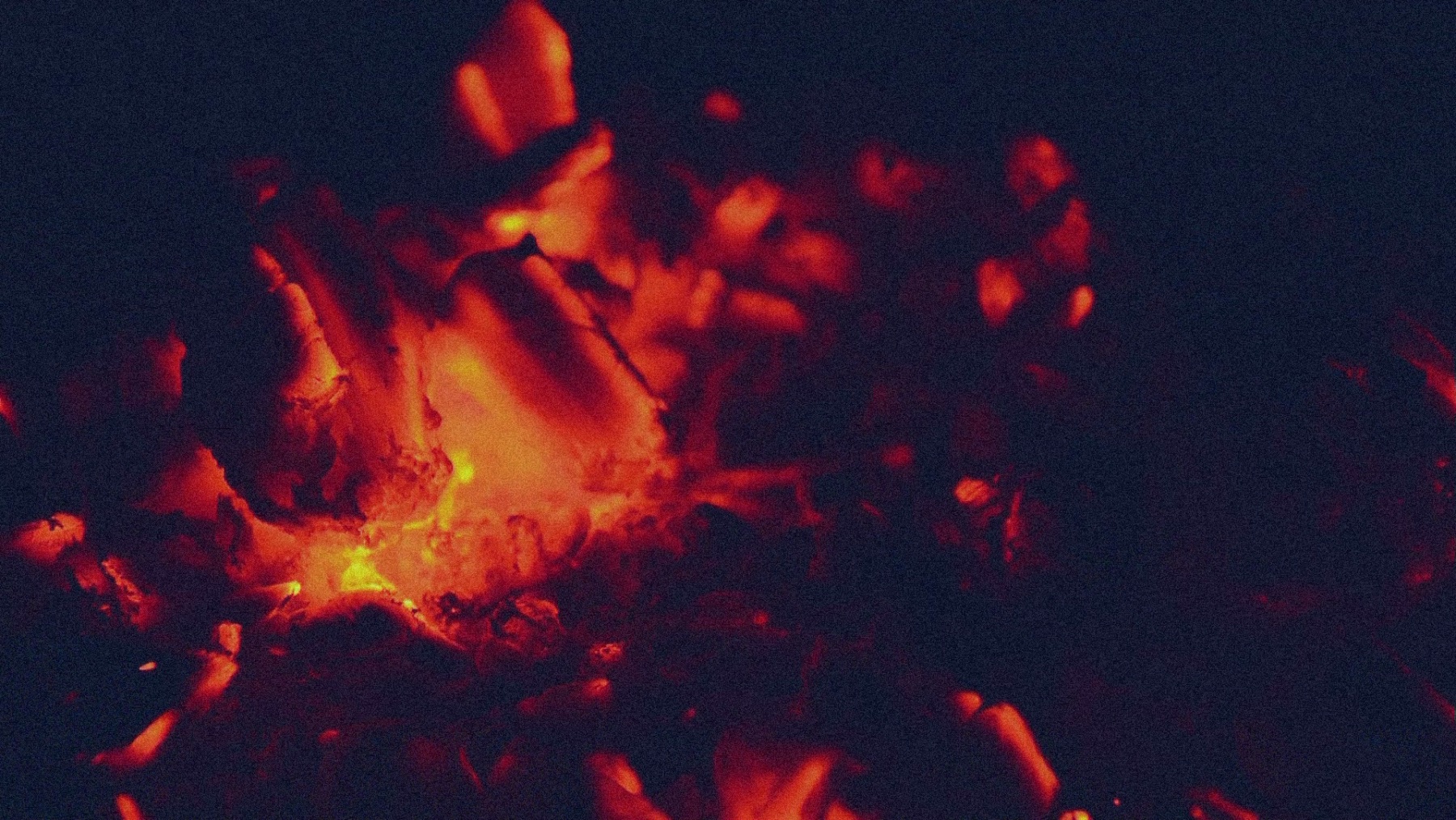 Glowing charcoal embers